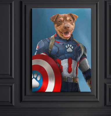 custom Captain America pet portrait