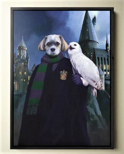Custom Harry Potter Slytherpaw with owl portrait