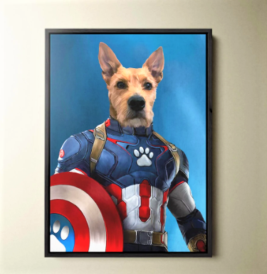 customized Captain America pet portrait