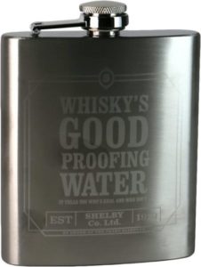 front view of Peaky Blinders hip flask